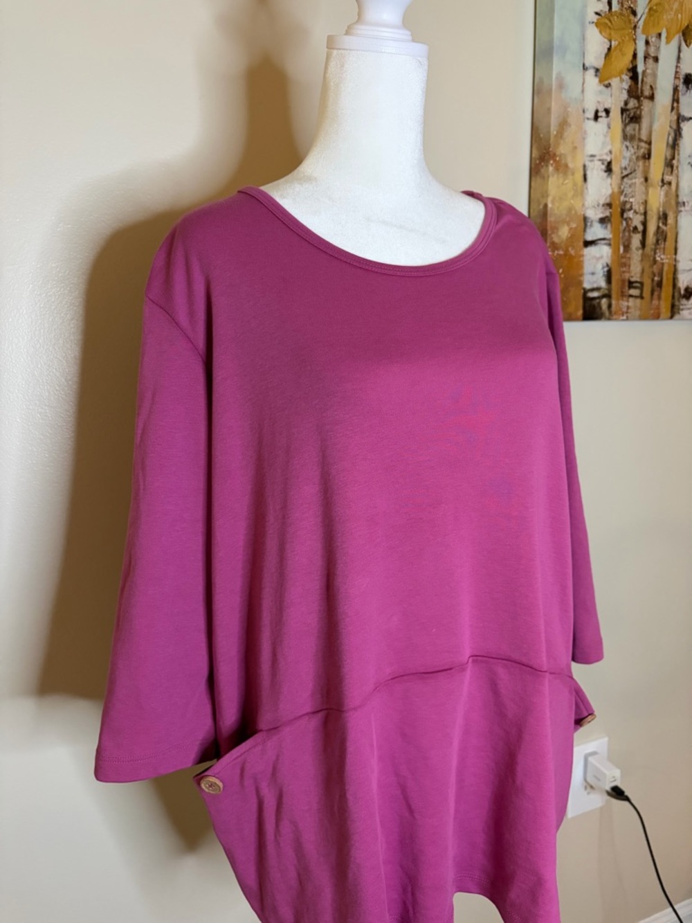Blair Relaxed Scoop-Neck Tunic in Berry